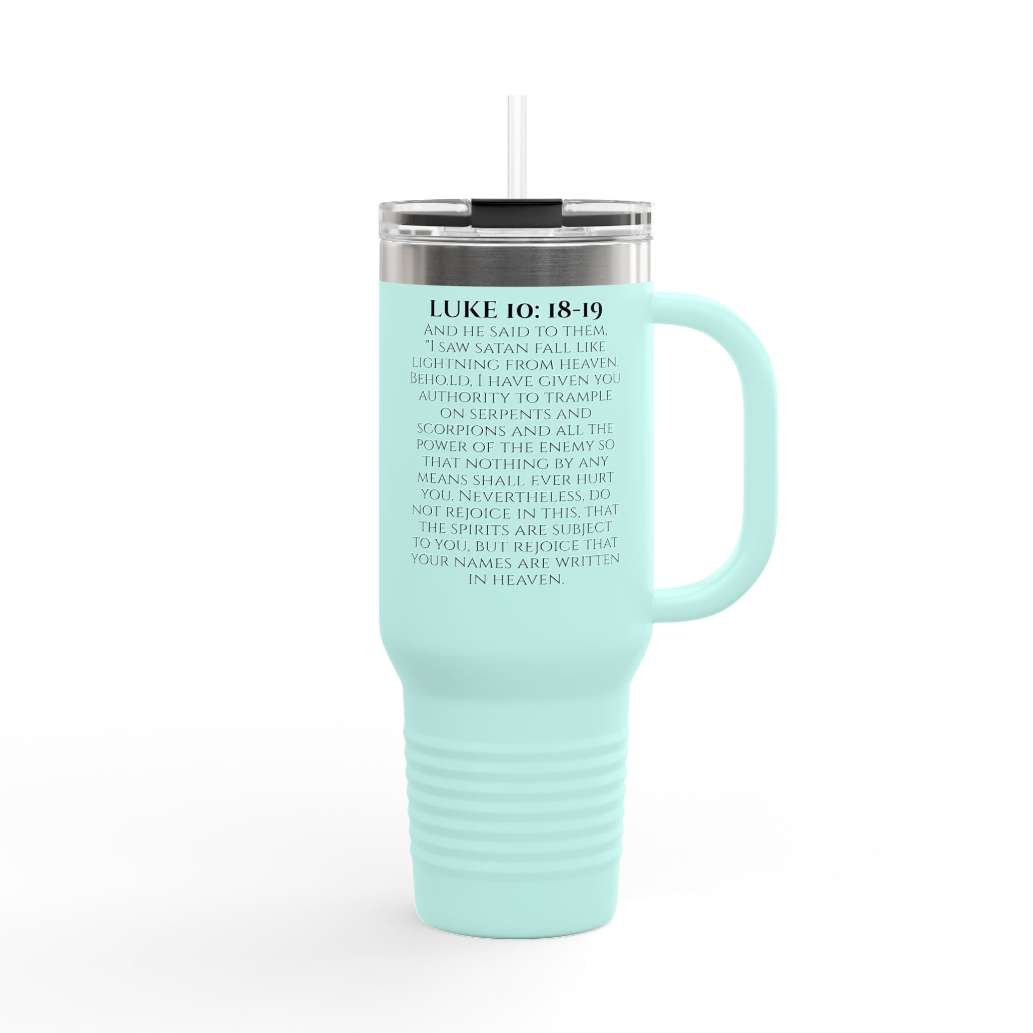 Luke 10: 18-19 40oz Travel Mug | Christian Faith Tumbler