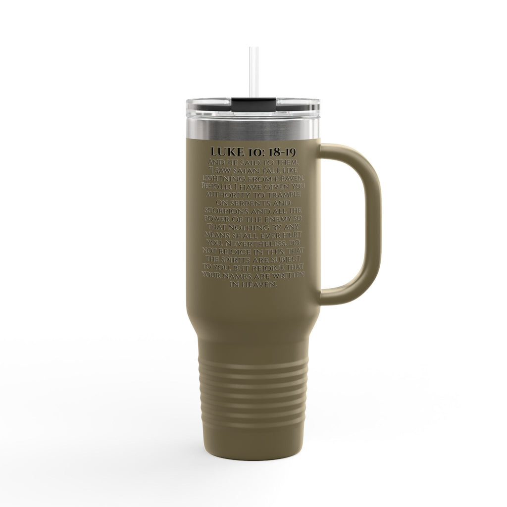Luke 10: 18-19 40oz Travel Mug | Christian Faith Tumbler