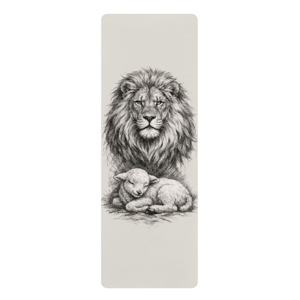Lion and Lamb Prayer Mat - Prayer, Faith Fitness Mat