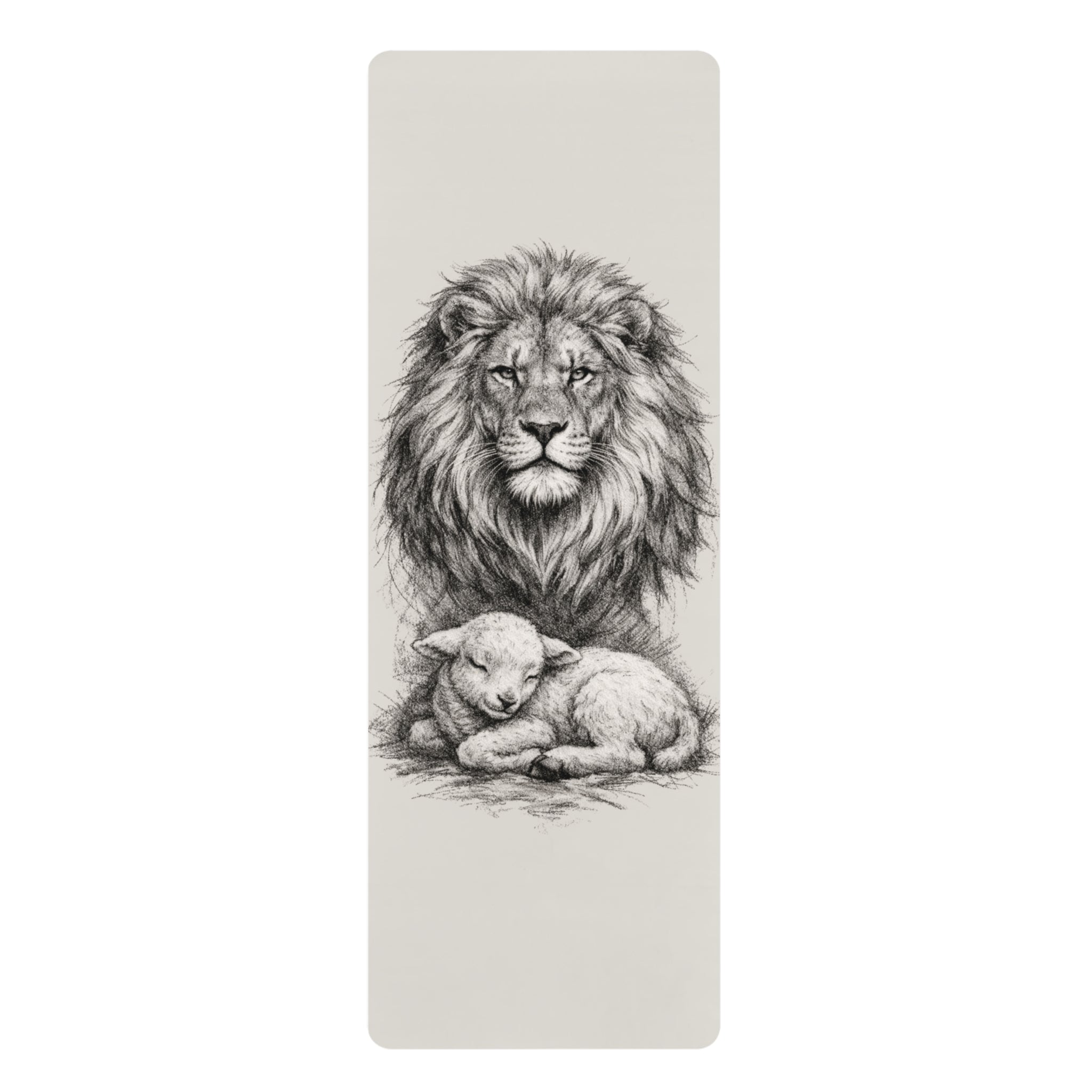 Lion and Lamb Prayer Mat - Prayer, Faith Fitness Mat