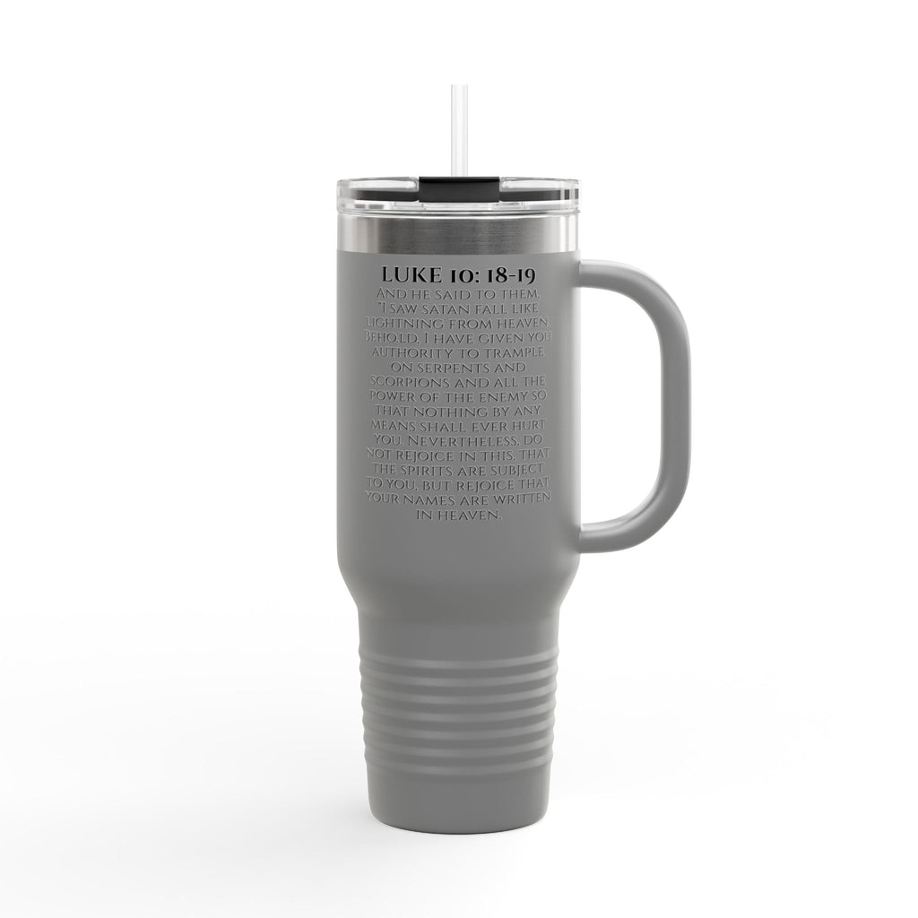Luke 10: 18-19 40oz Travel Mug | Christian Faith Tumbler