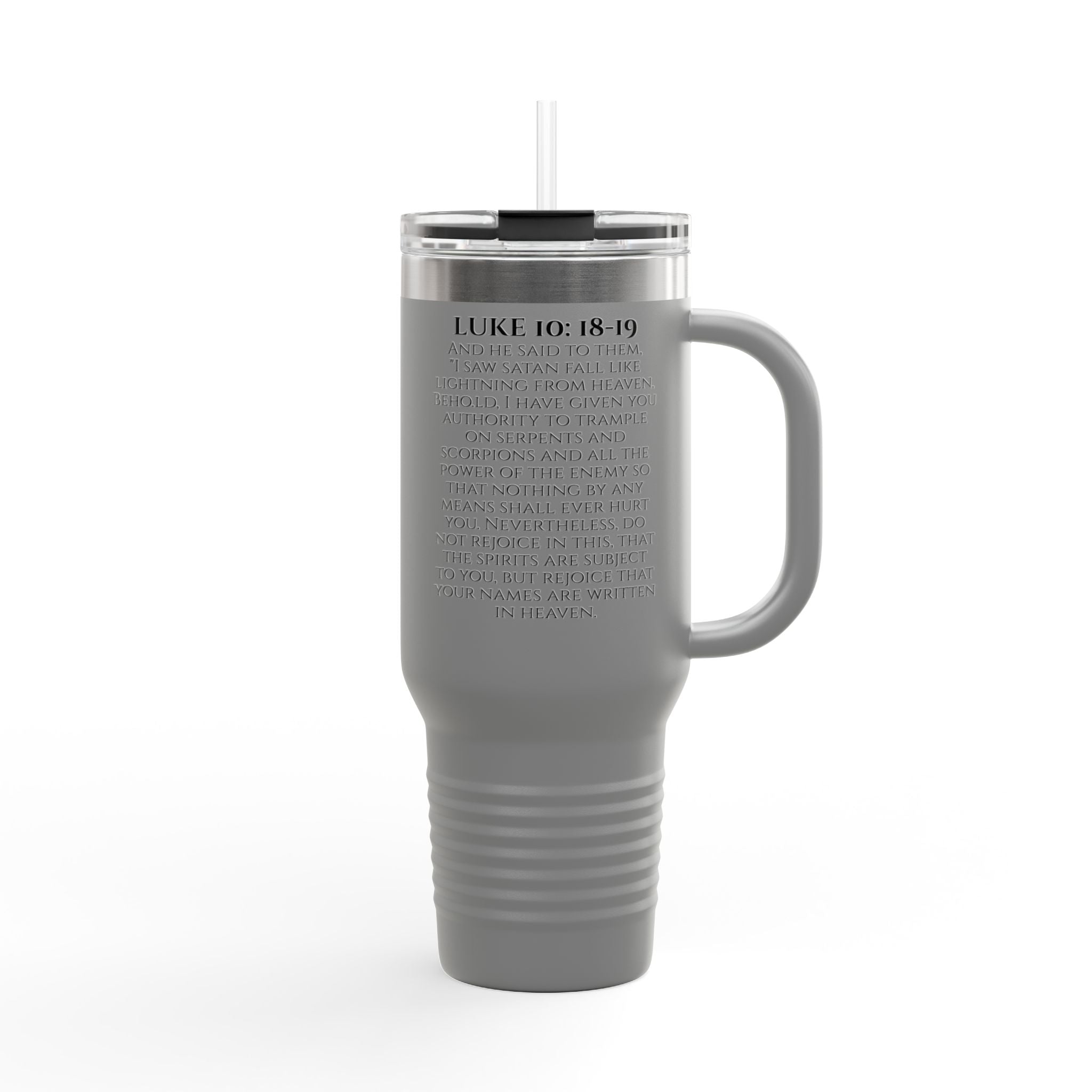 Luke 10: 18-19 40oz Travel Mug | Christian Faith Tumbler