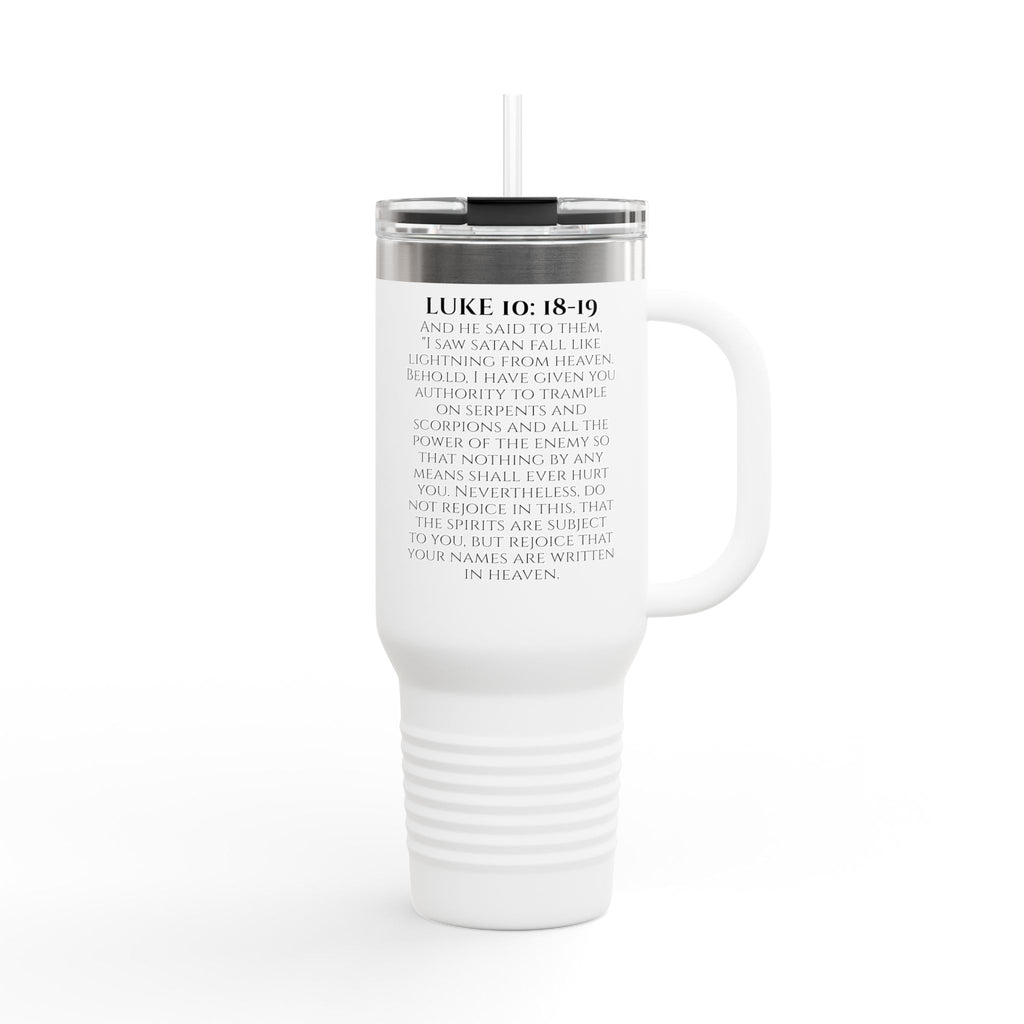 Luke 10: 18-19 40oz Travel Mug | Christian Faith Tumbler